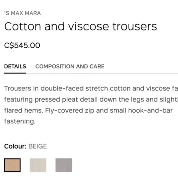 Cotton and viscose trousers 'S MAX MARA - Picture 7 of 16